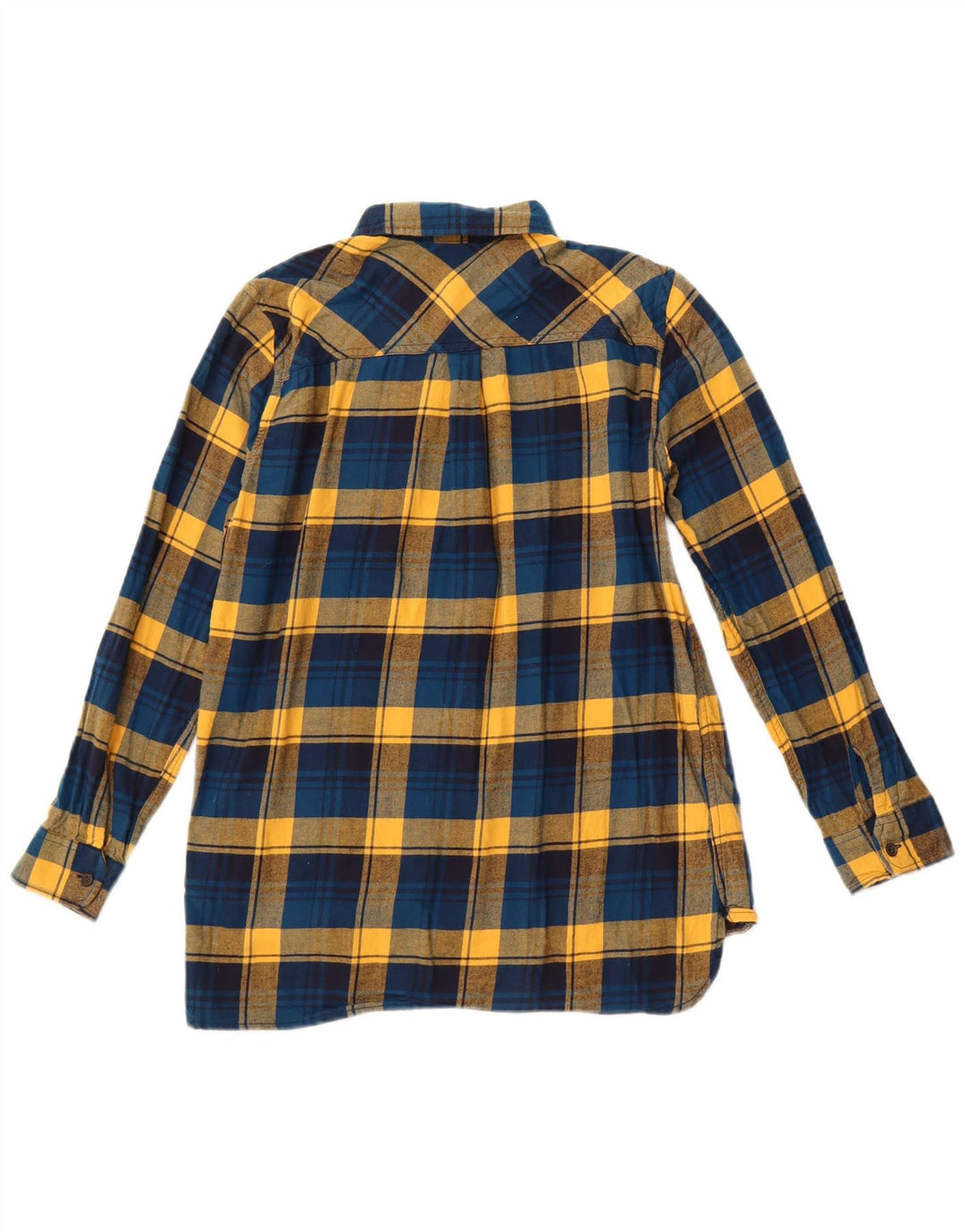 EDDIE BAUER Damska koszula flanelowa pulowerowa UK 12, bawełniana w średnią niebieską kratkę