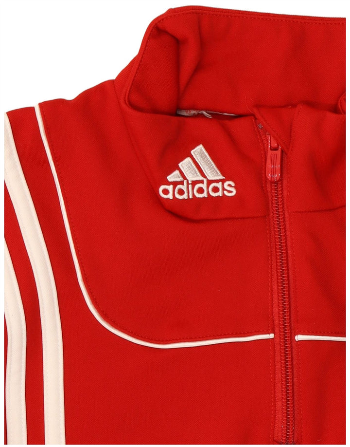 Męska bluza Adidas z zamkiem błyskawicznym, średni czerwony poliester