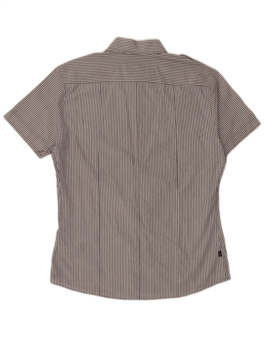 BLAUER Męska koszula wojskowa z krótkim rękawem, duża, niebieska, bawełniana w prążki