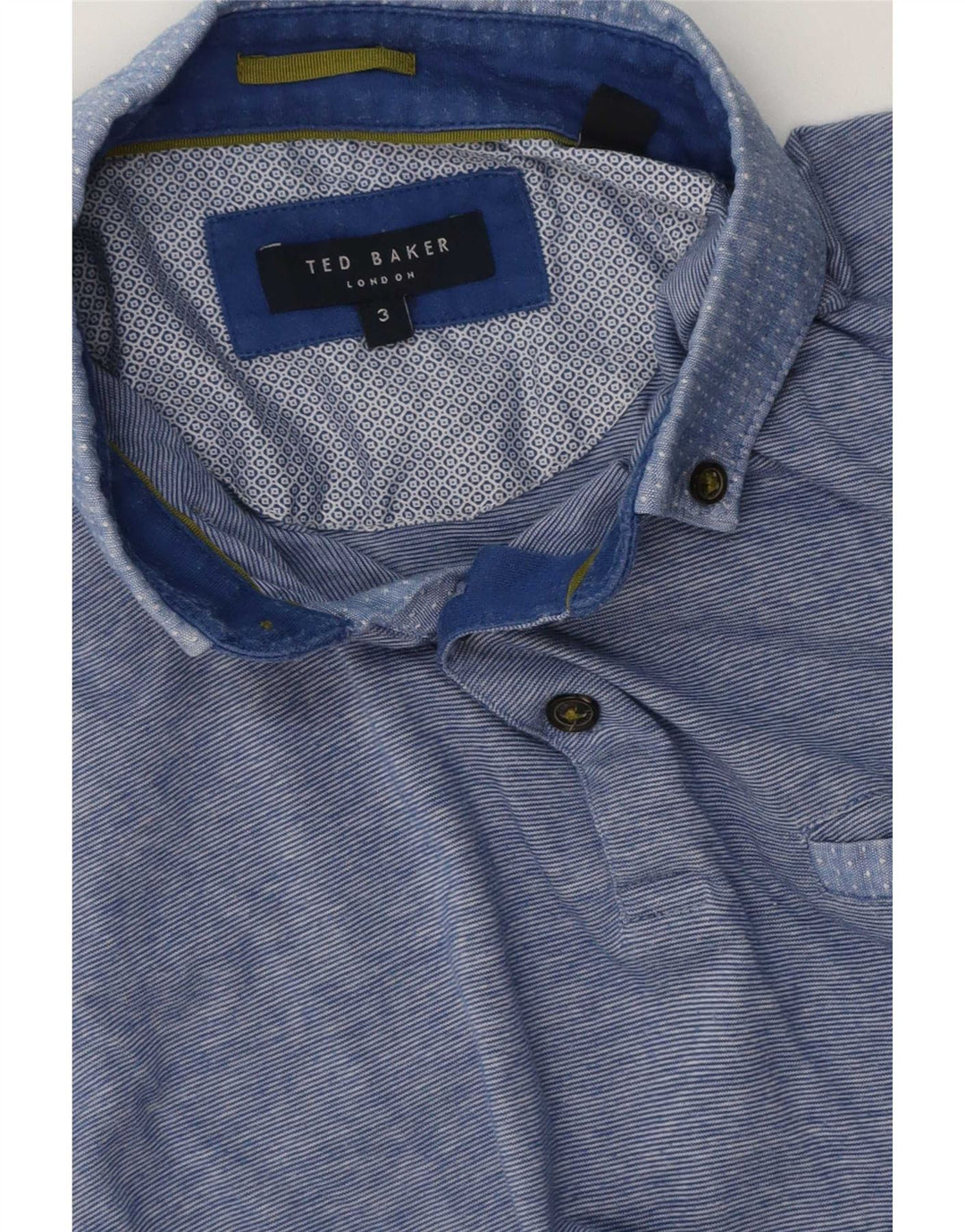 Męska koszulka polo Ted Baker, rozmiar 3, średnie niebieskie paski