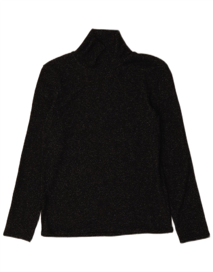 Sweter damski Zara z golfem UK 14, duży, czarny, nakrapiany