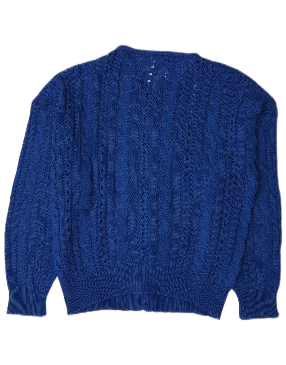 Sweter damski w stylu vintage, rozpinany UK 16, duży niebieski