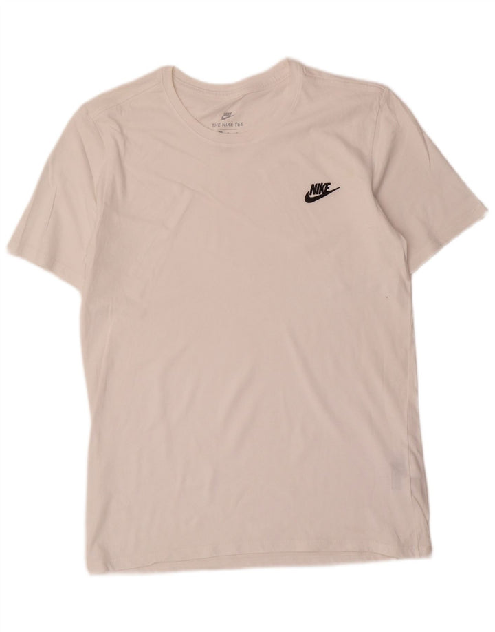 Męski t-shirt Nike o sportowym kroju, średni biały bawełniany
