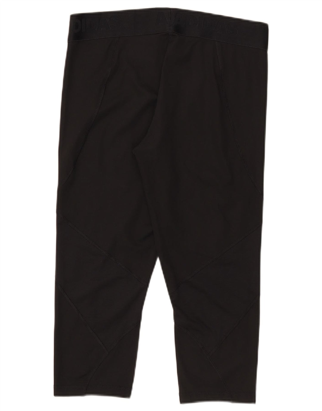 Damskie legginsy Adidas Tech Fit Capri UK 16/18, duże, czarne, poliestrowe