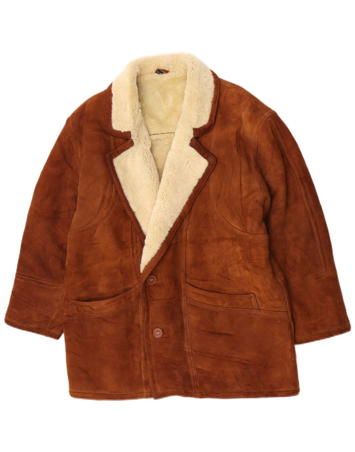 Vintage męska kurtka Shearling UK 36 Small Brown