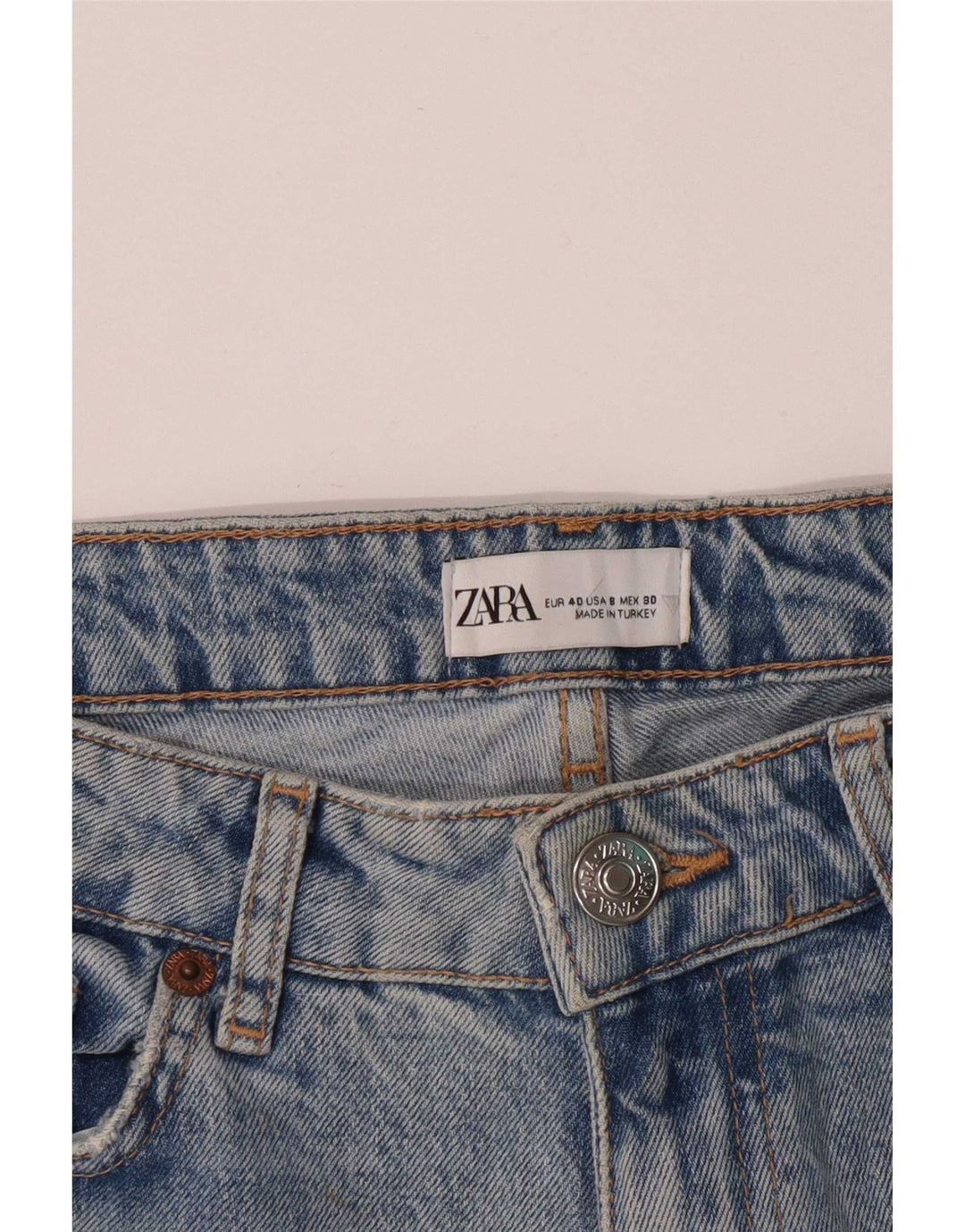 Damskie jeansy Zara w trudnej sytuacji EU 40 Medium W30 L28 Niebieskie