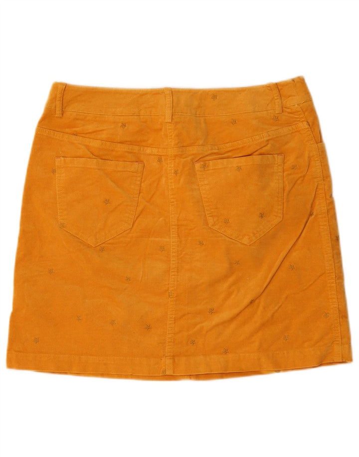 Damska spódniczka mini White Stuff z abstrakcyjnym wzorem UK 10 Small W30 Żółta