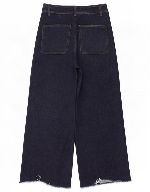 Damskie jeansy Zara z szeroką nogawką i wysokim stanem EU 40 Medium W30 L28 granatowe