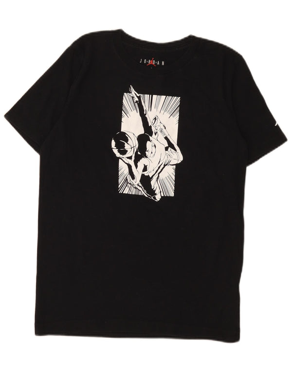 Chłopięcy T-shirt z grafiką Jordan na 12-13 lat, duży, czarny, bawełniany