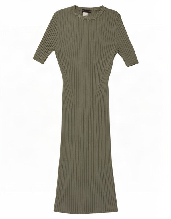 Marks & Spencer Damska sukienka sweterkowa UK 18 XL, wiskoza khaki