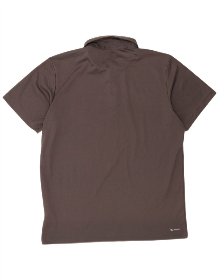 Męska koszulka polo ADIDAS Climalite, duża, szara, z poliestru
