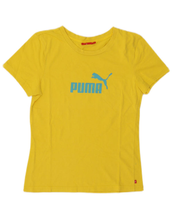 Damska koszulka z grafiką Puma Top UK 14 Średni żółty