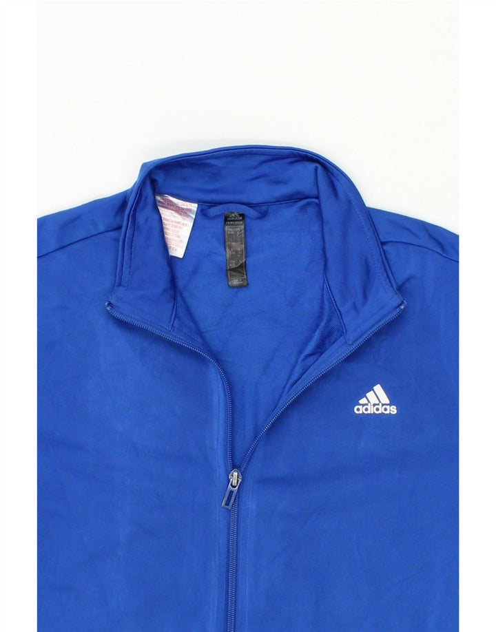 ADIDAS Boys Graphic Tracksuit Top Jacket 15-16 Years Blue Polyester Vintage Adidas and Second-Hand Adidas from Messina Hembry 
