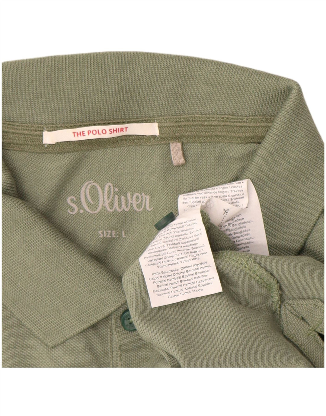 Męska koszulka polo S.Oliver, duża, zielona, bawełniana
