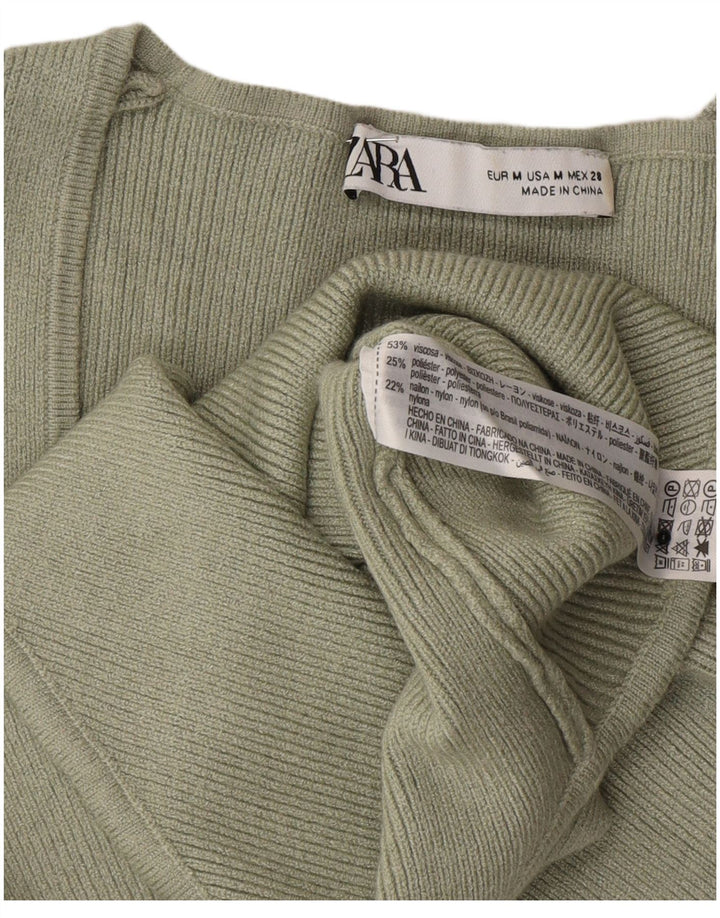 Damskie body z długim rękawem Zara UK 8 Small Khaki Wiskoza