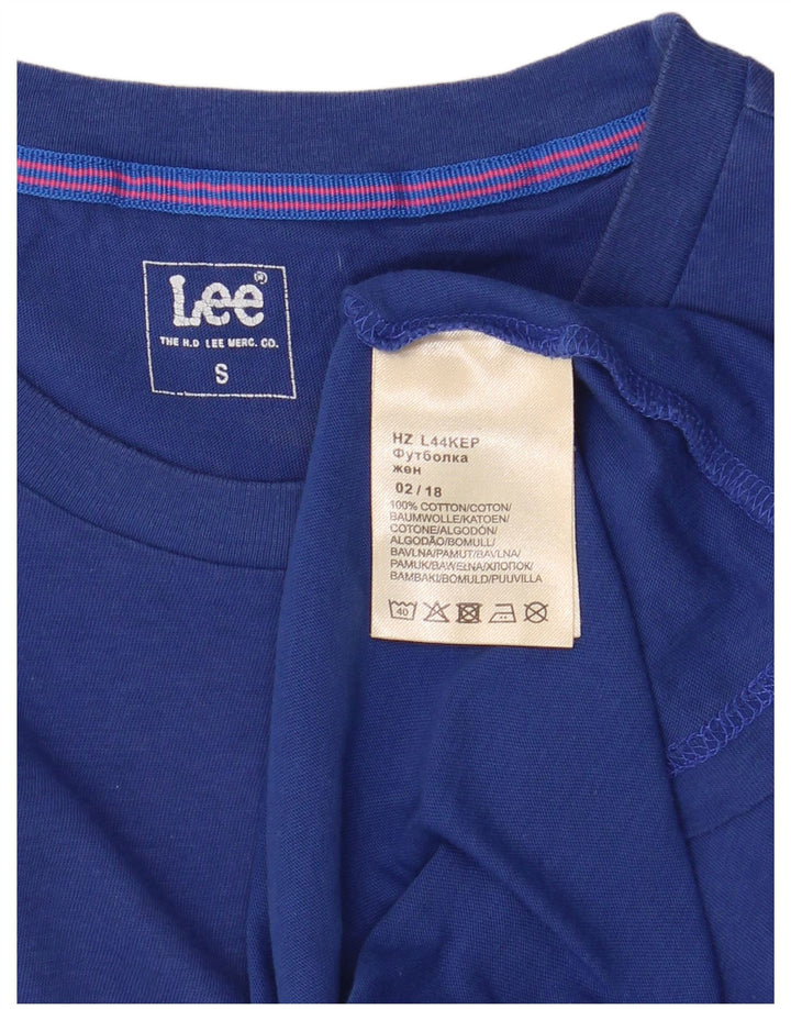 Damska koszulka oversize Lee Top UK 10 Small Blue Cotton