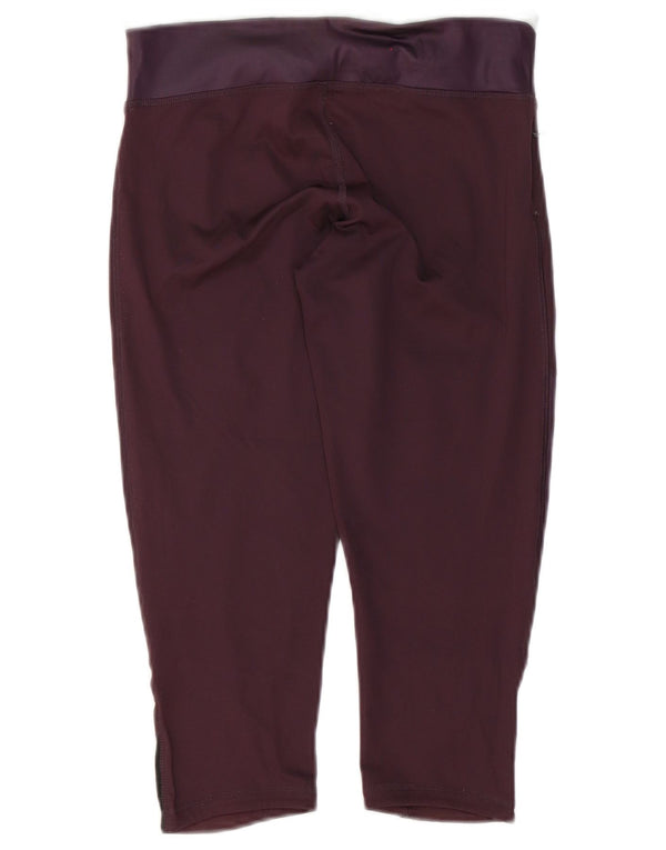 Damskie legginsy Adidas Capri UK 8/10 Mały fioletowy poliester z blokami kolorów