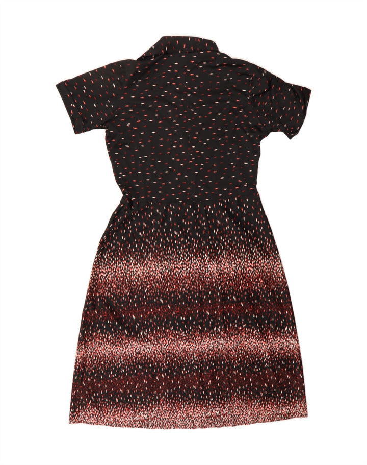VINTAGE Womens Maxi Dress UK 14 Medium Black Spotted Polyester Vintage Vintage and Second-Hand Vintage from Messina Hembry 