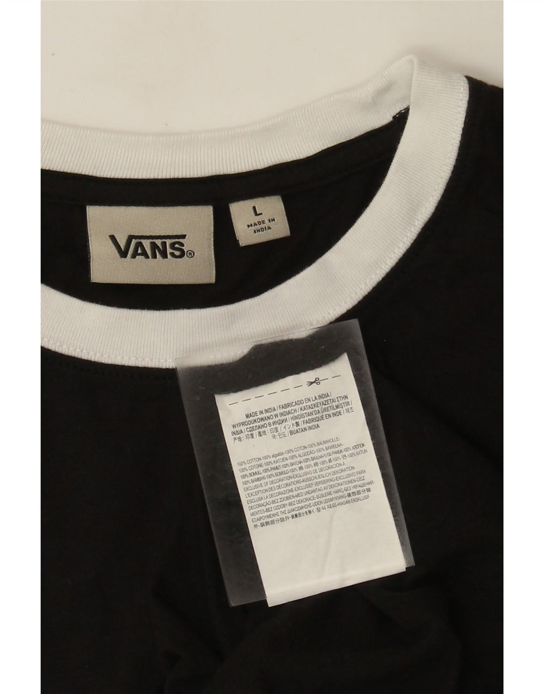 Męski T-shirt z grafiką Vans, duży, czarny, z geometrycznej bawełny