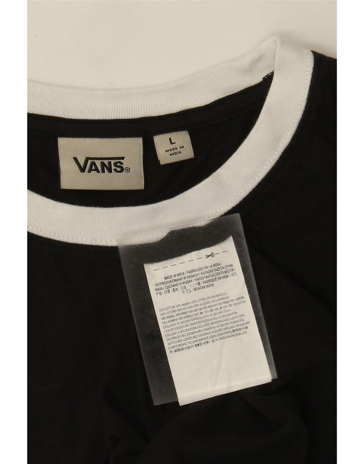 Męski T-shirt z grafiką Vans, duży, czarny, z geometrycznej bawełny