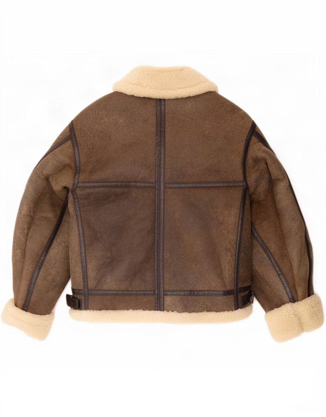Męska kurtka Shearling Wallace Sacks UK 40, duża, szara skóra