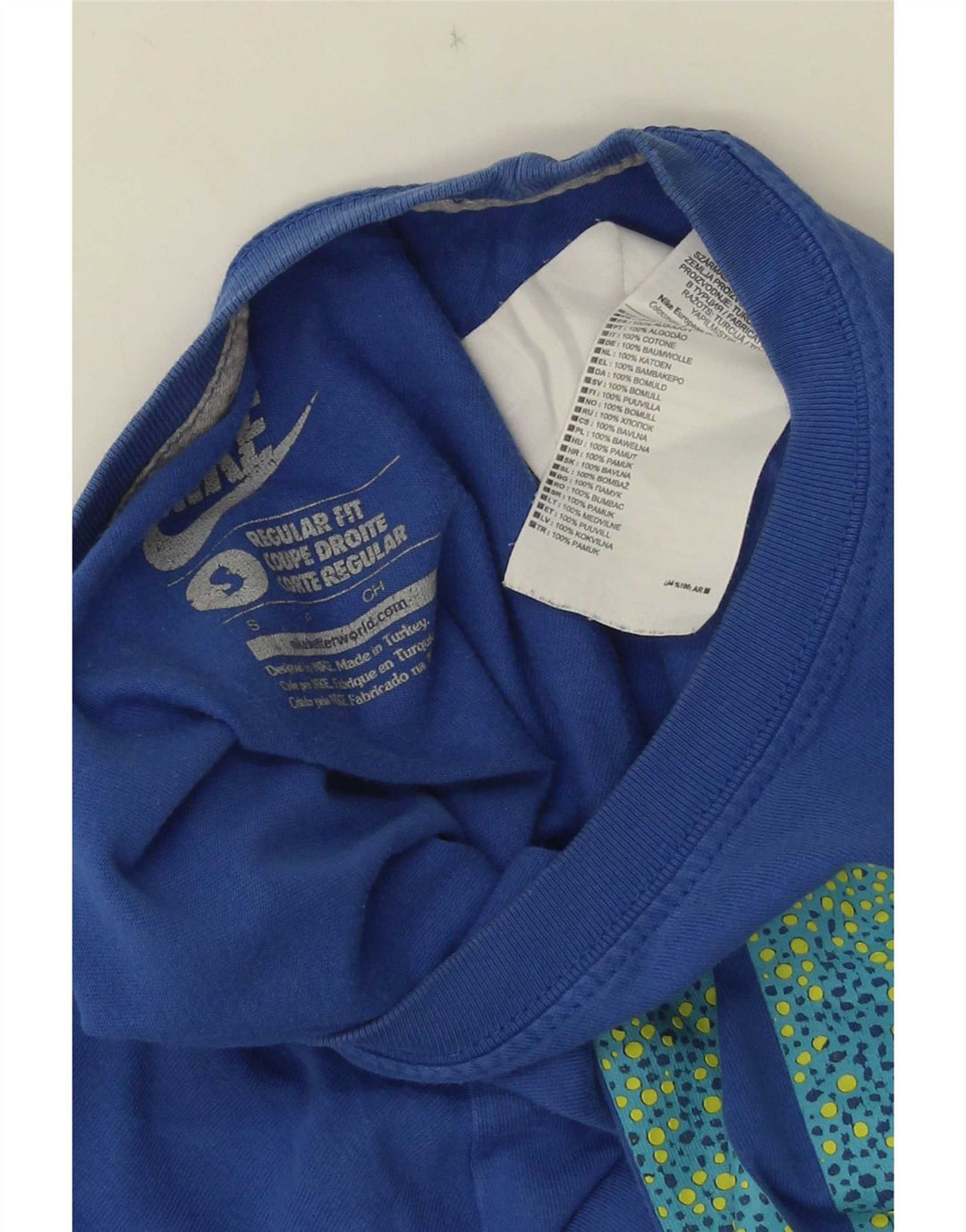 Męski T-shirt Nike o regularnym kroju z grafiką, mały, niebieski, bawełniany