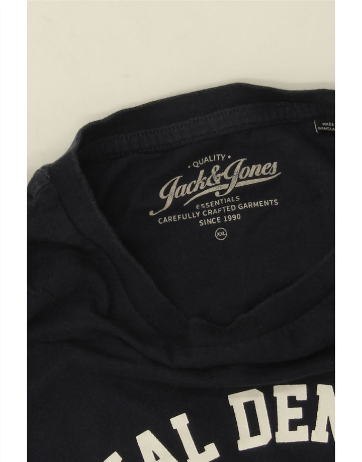 Męski T-shirt z grafiką Jack & Jones, 2XL, granatowy