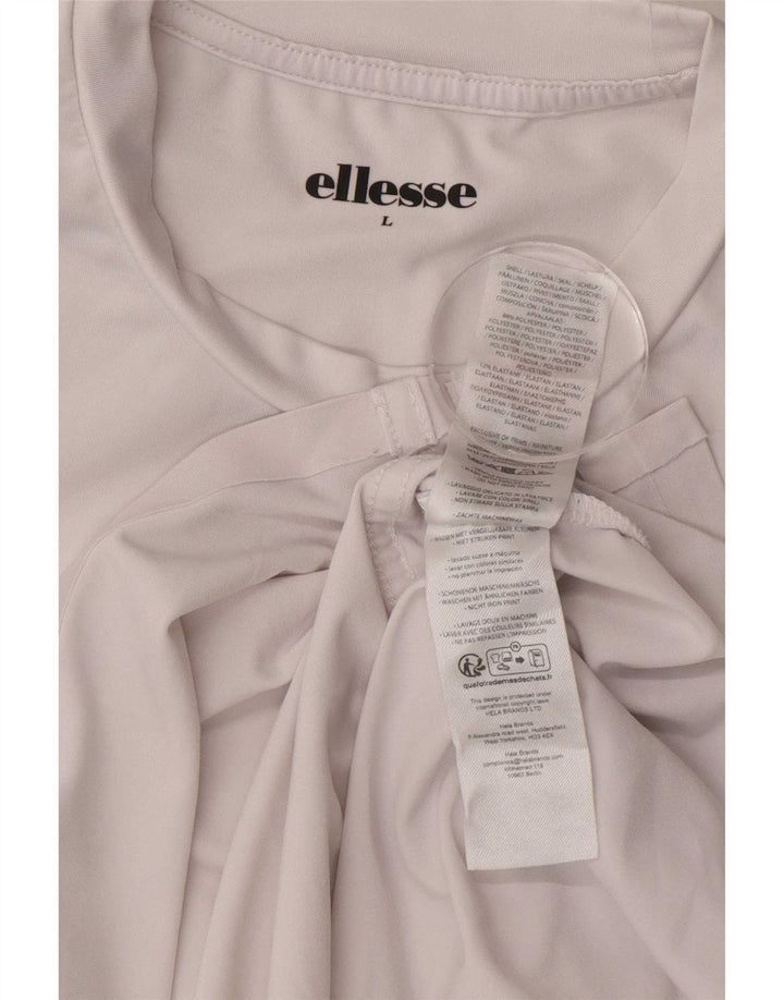 Ellesse Męski T-shirt Top Duży Biały Poliester