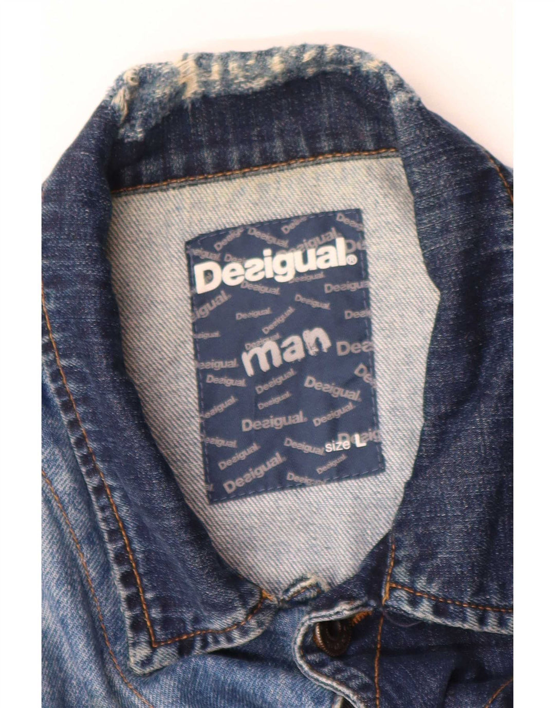 Męska kurtka dżinsowa Desigual UK 40, duża, niebieska, bawełniana