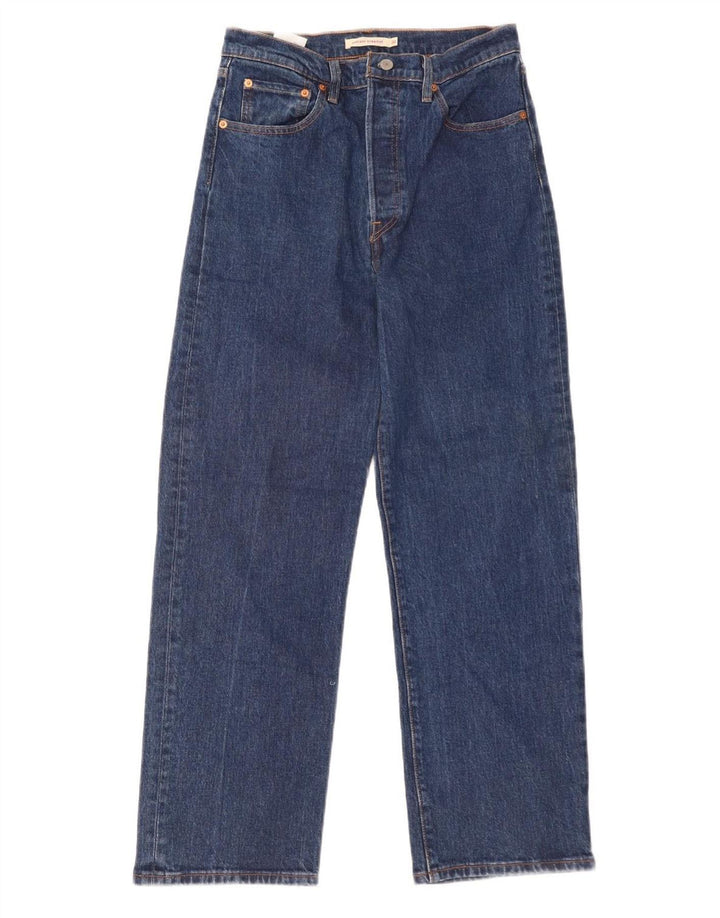 Damskie jeansy LEVI'S Ribcage Straight W30 L29 Niebieskie bawełniane