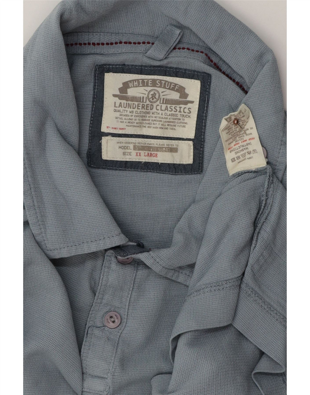 Męska koszulka polo WHITE STUFF 2XL, niebieska, bawełniana