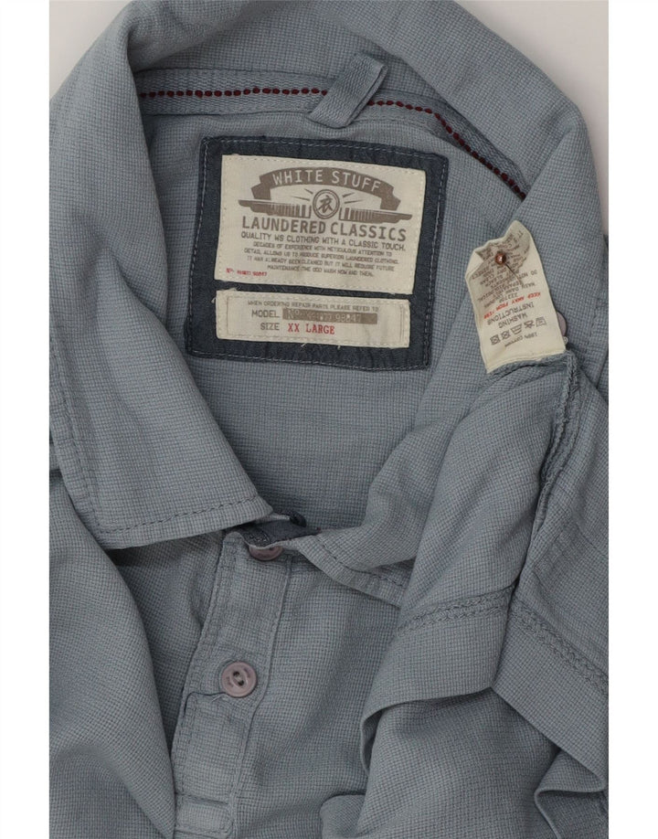 Męska koszulka polo WHITE STUFF 2XL, niebieska, bawełniana