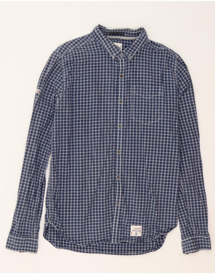 Koszula męska Superdry XL, bawełniana, granatowa kratka