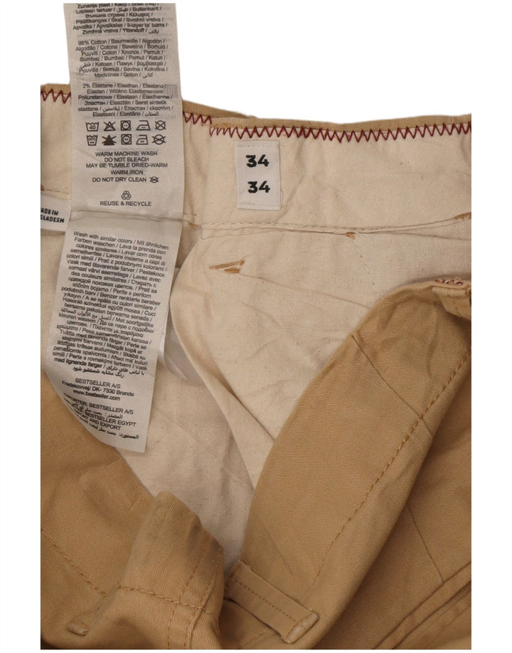 Męskie spodnie typu chino JACK & JONES W34 L34 Beżowa bawełna