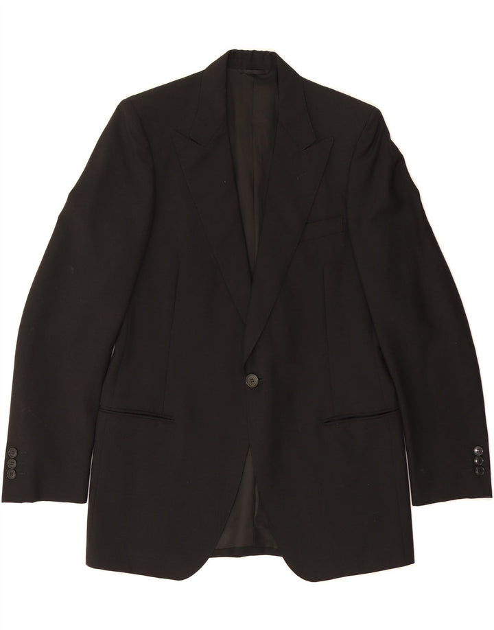 GALTRUCCO  Mens 1 Button Blazer Jacket IT 46 Small Black Vintage Galtrucco and Second-Hand Galtrucco from Messina Hembry 
