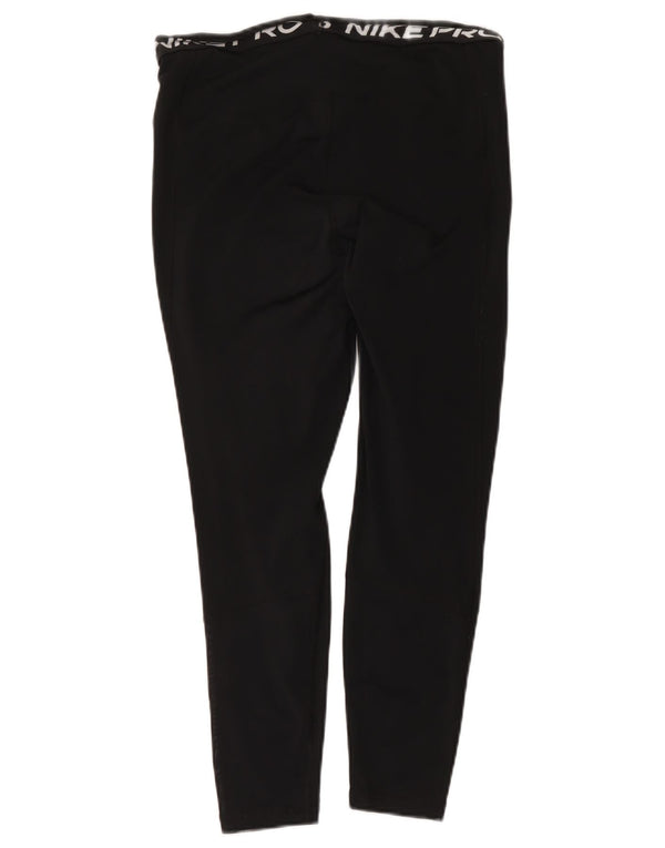 Damskie legginsy Nike Dri Fit Crop Graphic UK 14, duże, czarne, poliestrowe
