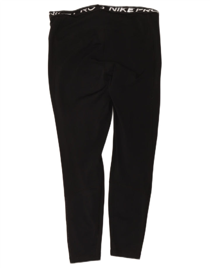 Damskie legginsy Nike Dri Fit Crop Graphic UK 14, duże, czarne, poliestrowe