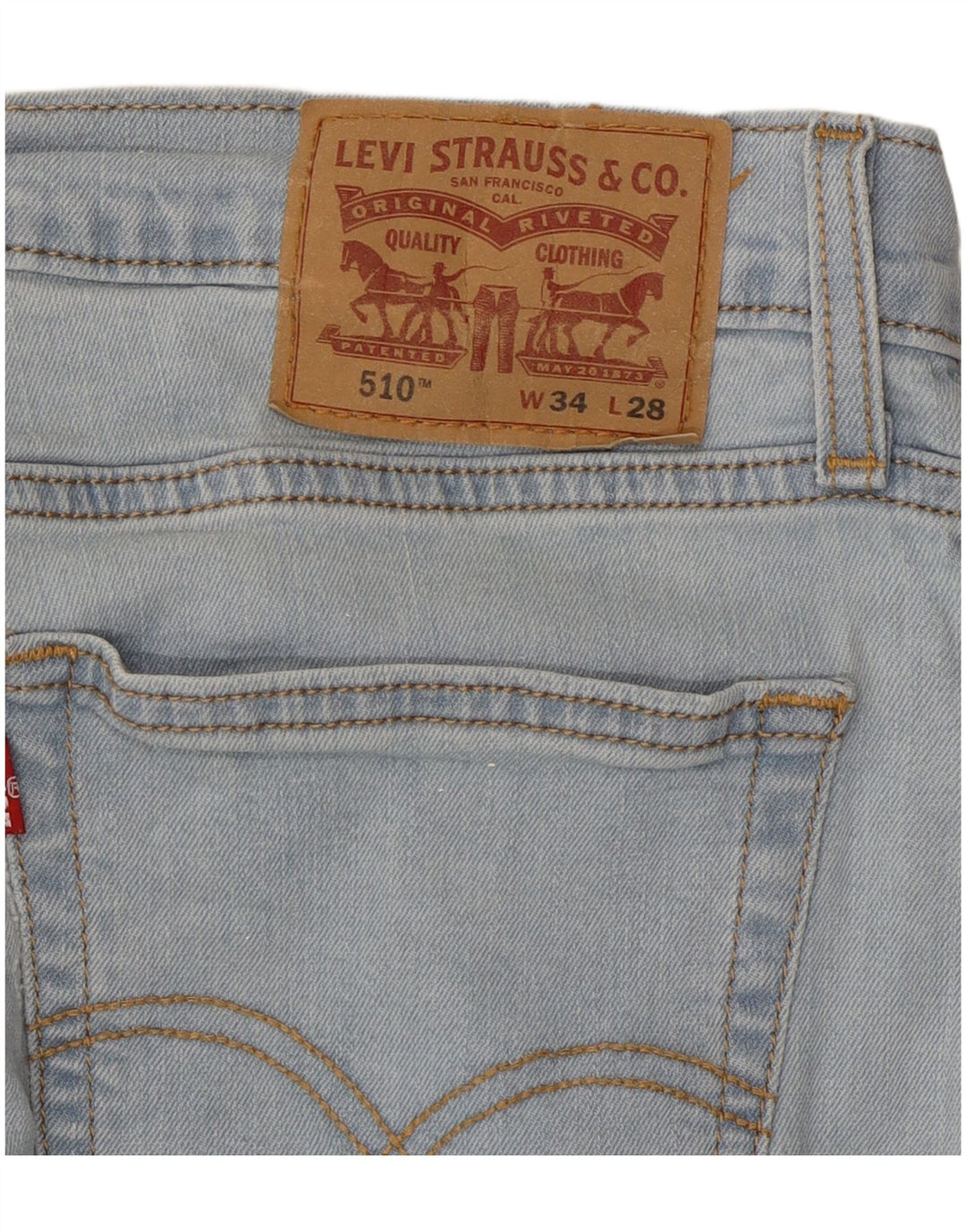 Męskie jeansy LEVI'S 510 Cropped Skinny W34 L25 Niebieskie bawełniane