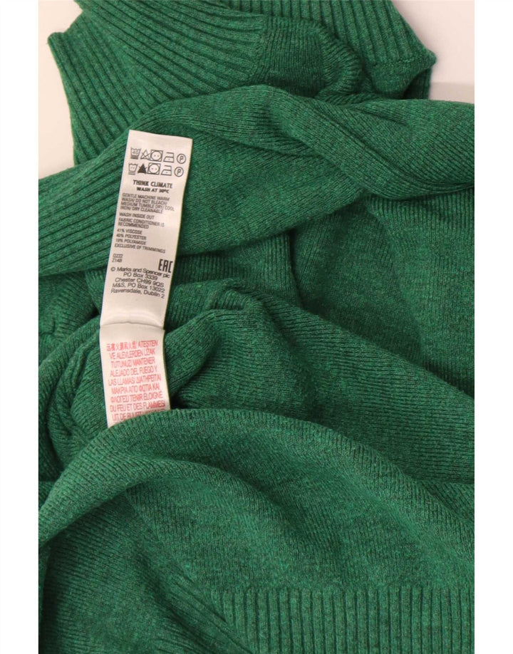 Marks & Spencer Damski sweter z golfem, UK 14, średni zielony