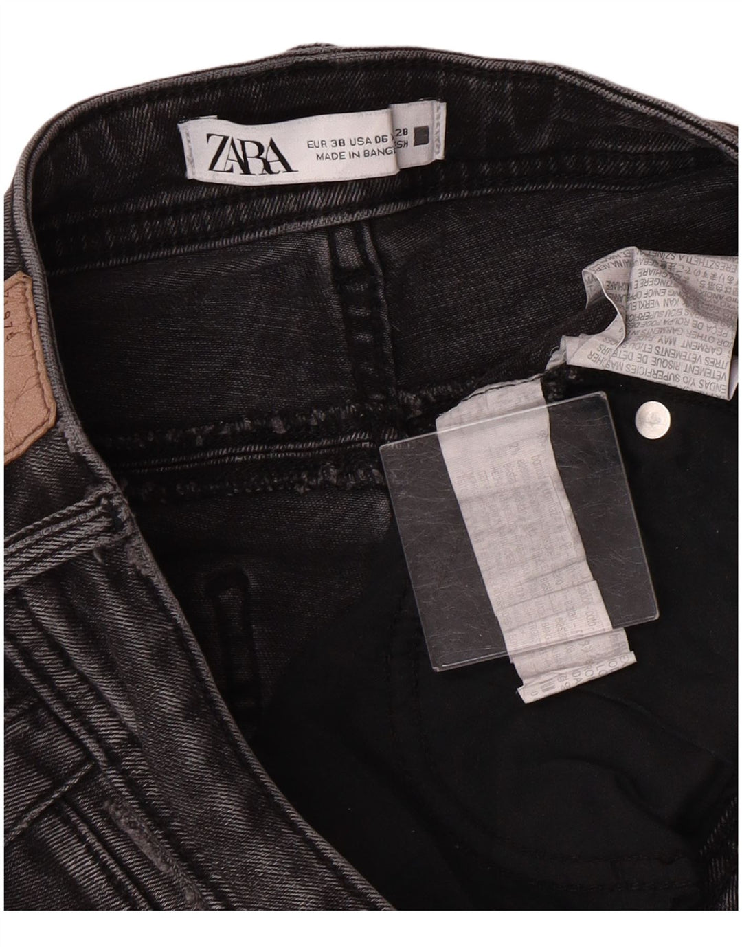 Damskie jeansy skinny Zara EU 38 Small W28 L27 Szara bawełniana klasyka