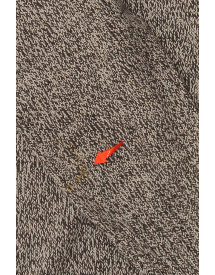 EDDIE BAUER Męski sweter zapinany na guziki, średnioszary, bawełniany w plamki