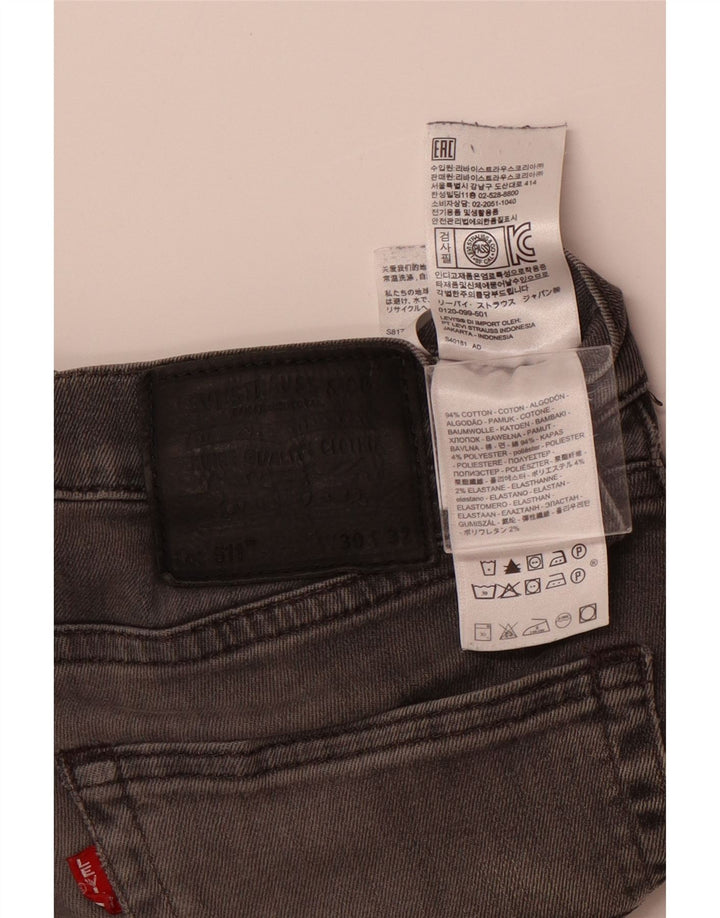 Męskie jeansy Levi's 511 Slim W30 L32 Szara bawełna
