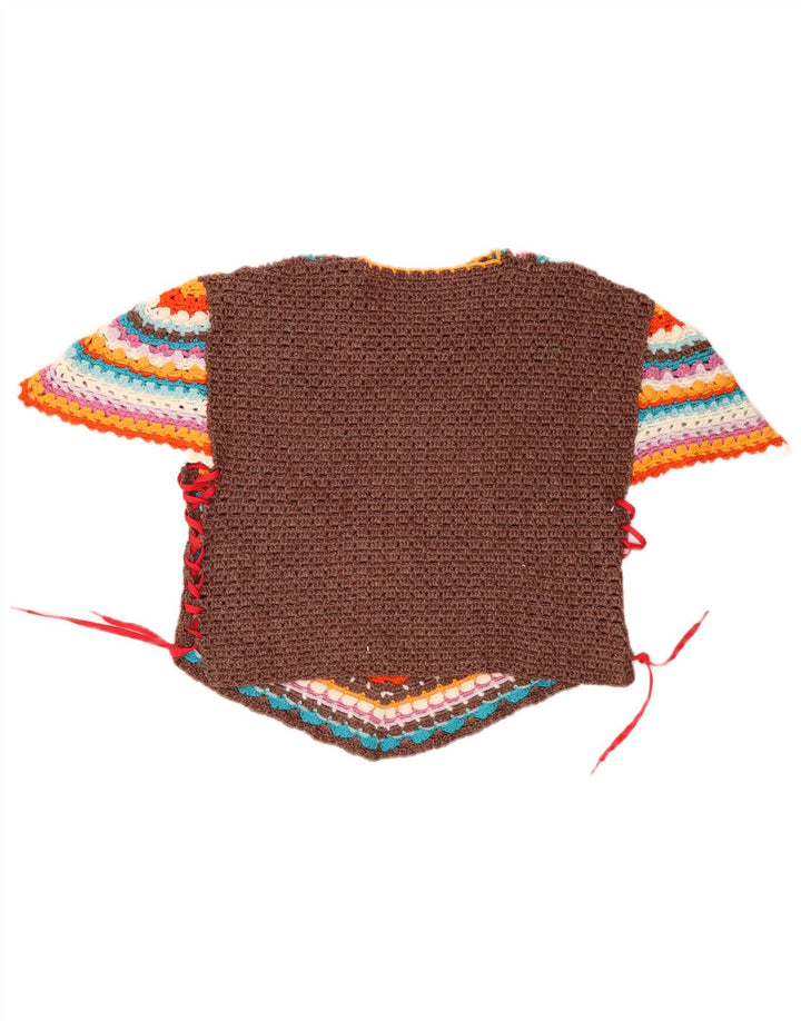 Vintage damska asymetryczna bluzka Top UK 14 w duże wielokolorowe paski