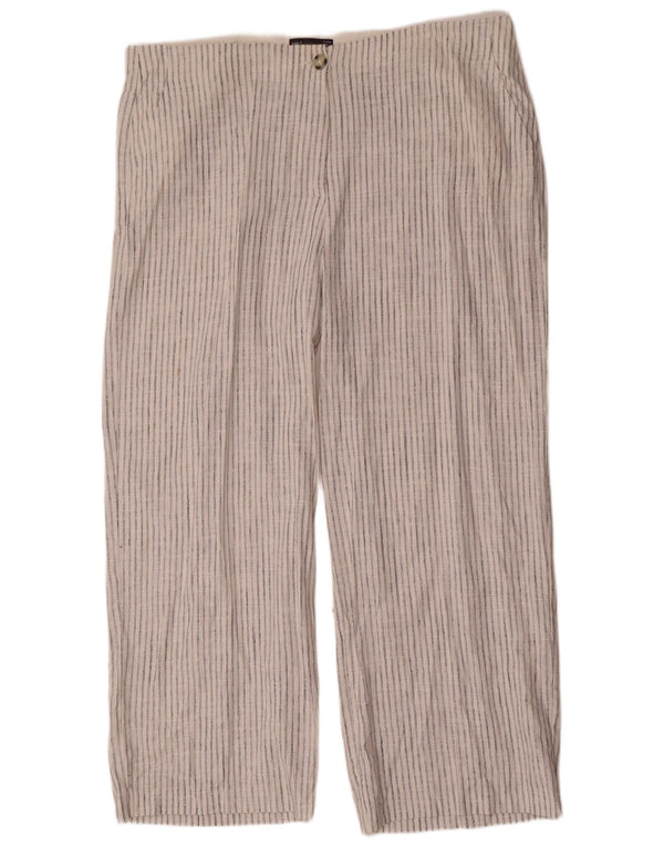 Spodnie Chino Marks & Spencer Damskie UK 22 3XL W44 L30 Białe paski