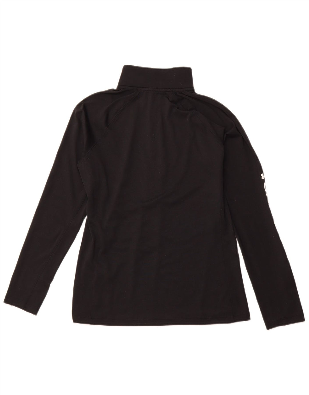 UNDER ARMOUR Damski top z grafiką i zamkiem błyskawicznym, z długim rękawem, UK 14, średni czarny