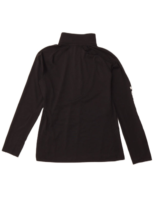 UNDER ARMOUR Damski top z grafiką i zamkiem błyskawicznym, z długim rękawem, UK 14, średni czarny