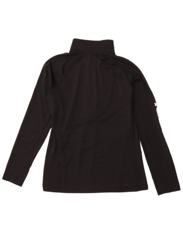 UNDER ARMOUR Damski top z grafiką i zamkiem błyskawicznym, z długim rękawem, UK 14, średni czarny