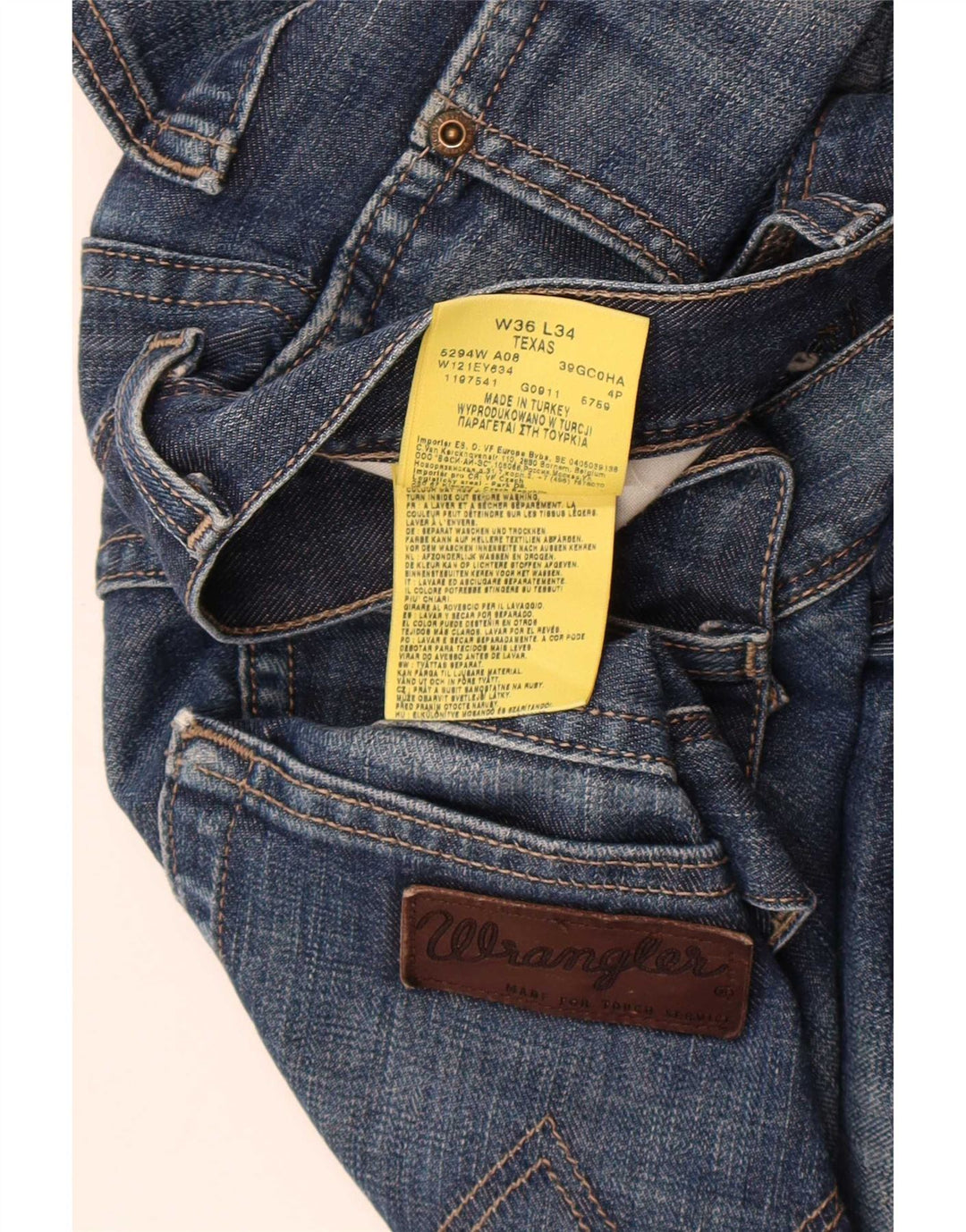 Męskie jeansy Wrangler Texas Straight W36 L34 Niebieskie, bawełniane