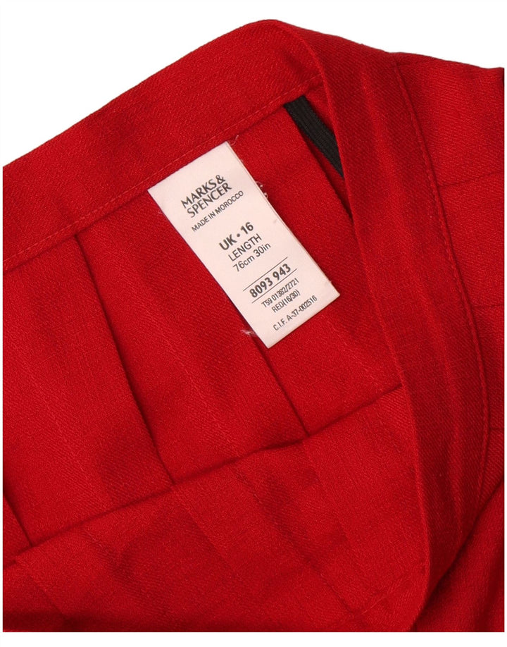Marks & Spencer Damska plisowana spódnica z nożem UK 16, duża, W32, czerwona, poliester