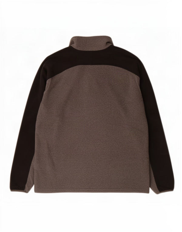 Męski sweter polarowy The North Face z zamkiem błyskawicznym, duży, szary, z blokami kolorów, poliester